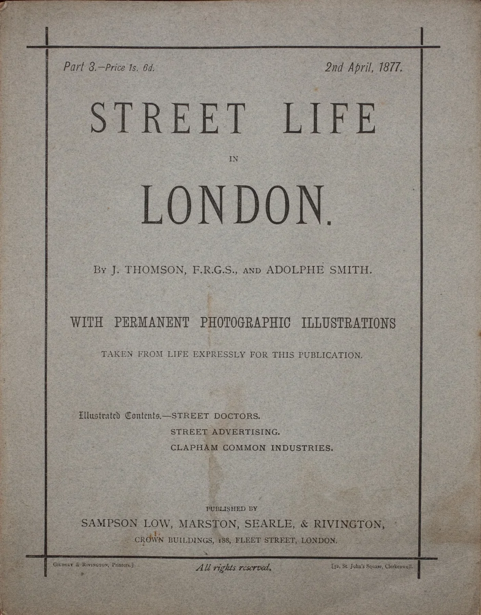 Street Life in London by John Thomson
Adolphe Smith, photograph, 1870-1880
