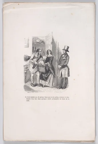 Leftovers, from "Little Miseries of Human Life" by J. J. Grandville, print, 1843