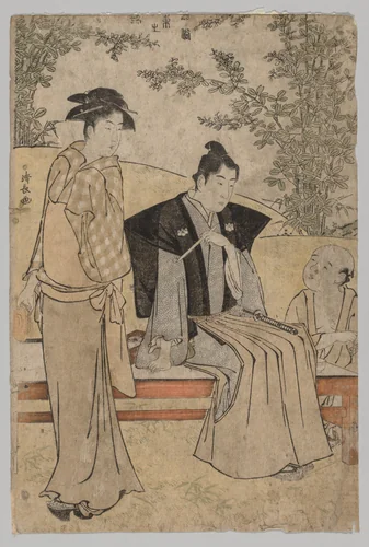 Two Lovers (from the series Brocades of the East in Fashion) by Torii Kiyonaga (鳥居清長), print, 1752-1815