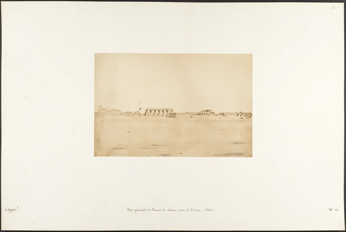 Vue générale des Ruines de Louxor, prise de l'Ouest (Thèbes) by Maxime Du Camp, photograph, 1849-1850