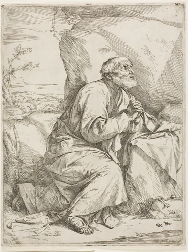 Saint Peter in the Desert by Jusepe de Ribera, print, 1621