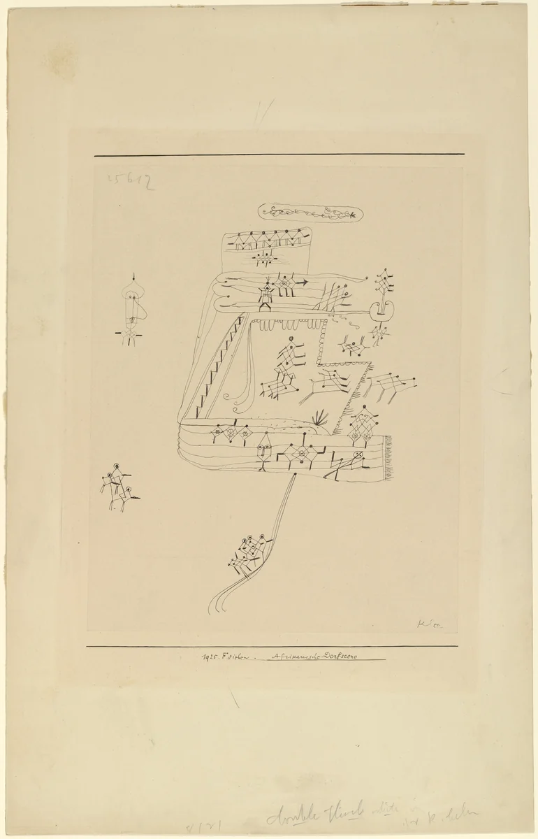 Scene of an African Village (Afrikanische Dorfscene) by Paul Klee, drawing, 1925