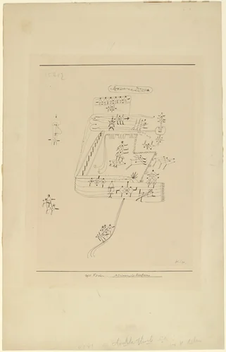 Scene of an African Village (Afrikanische Dorfscene) by Paul Klee, drawing, 1925
