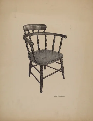 Comb Back Chair by Claude Marshall, index of american design, 1940