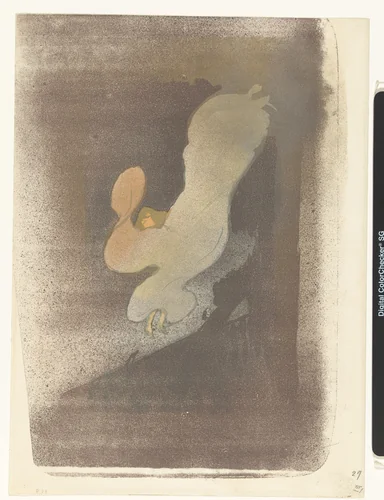 Portret van danseres Loie Fuller tijdens een optreden by Henri de Toulouse-Lautrec, print, 1893