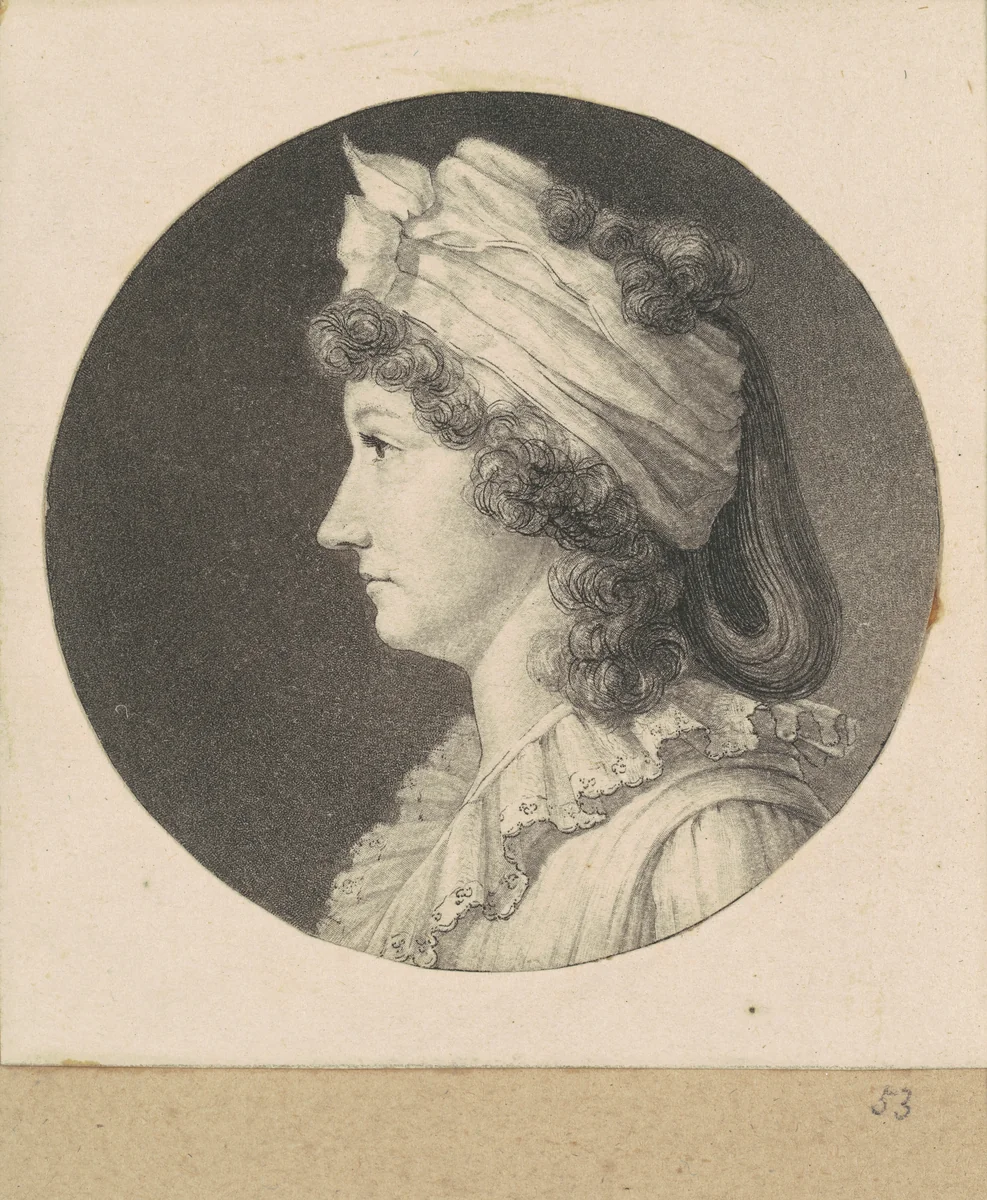 Unidentified Woman by Charles B. J. Févret de Saint-Mémin, print, 1797