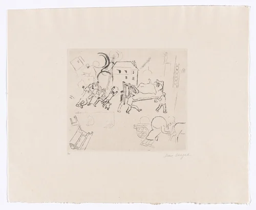 Fire in the City (Feuer in der Stadt) from My Life (Mein Leben) by Marc Chagall, illustrated book, 1922