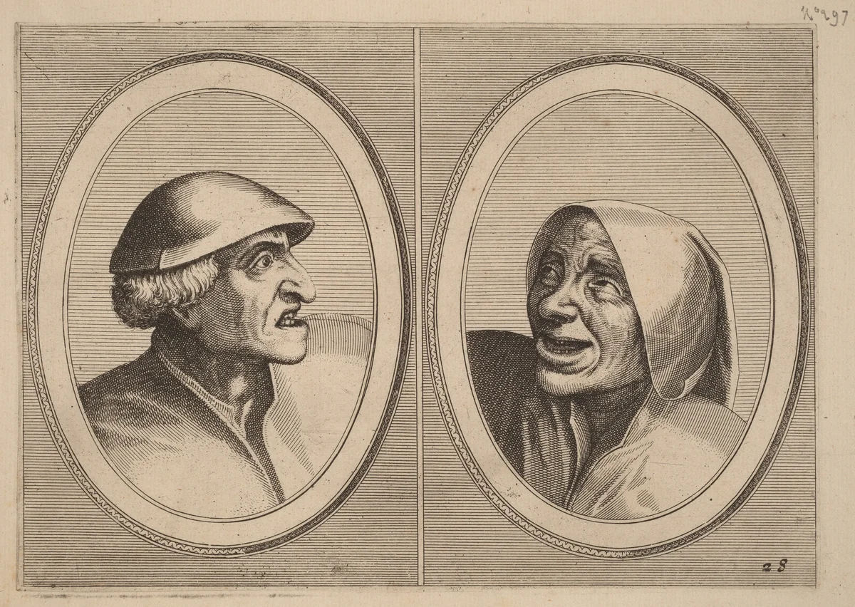 "Dief-achtighe Tijs" and "Nies Spoel-de-Nap" by Johannes van Doetechum
Lucas van Doetechum
Pieter Bruegel
Claes Jansz Visscher, print, 1564-1565
