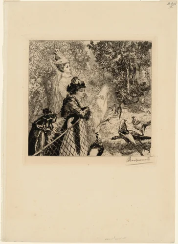 Au Jardin d'Acclimatation (In the Zoological Garden) by Félix Bracquemond, print, 1870-1879