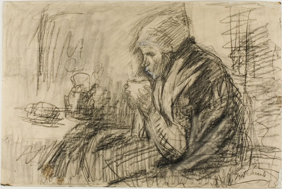 Refreshment by Jozef Israëls, drawing, 1895