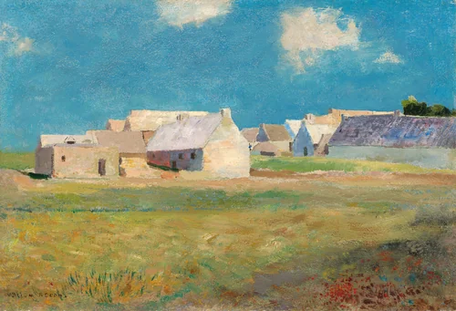 Breton Village by Odilon Redon, painting, 1890