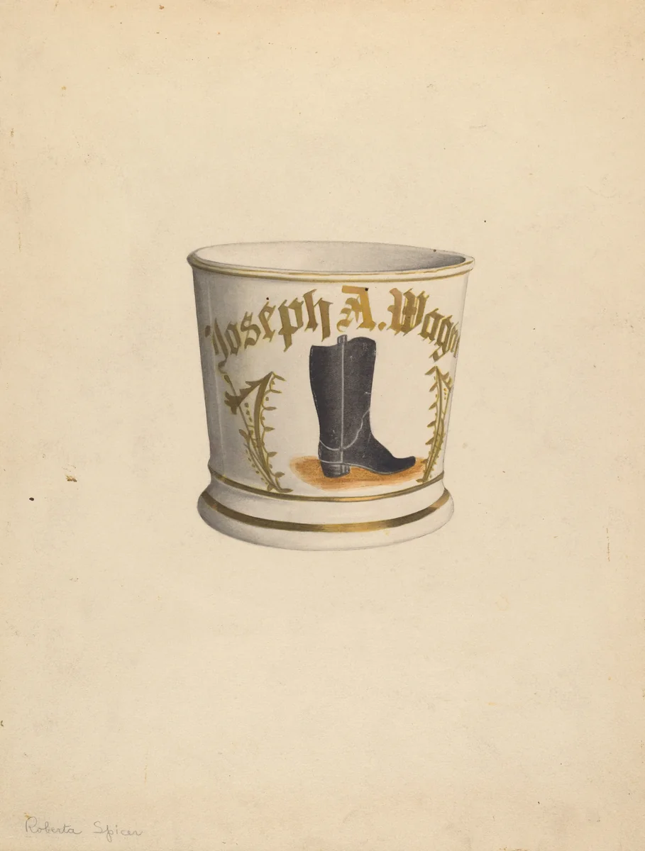 Shaving Mug by Roberta Spicer, index of american design, 1938