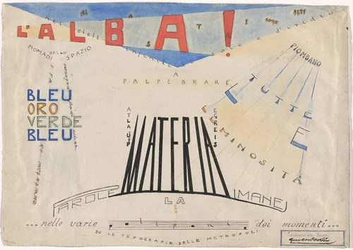 Light Construction (Costruzione luce) by Gino Cantarelli, drawing, 1919