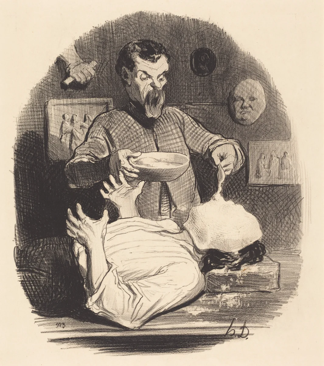 Un Monsieur qui veut se donner la satisfaction... by Honoré Daumier, print, 1846