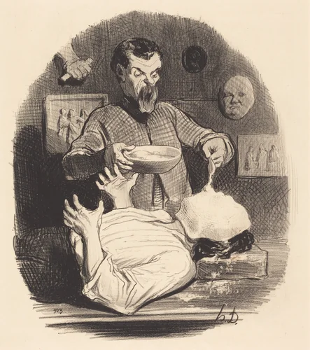 Un Monsieur qui veut se donner la satisfaction... by Honoré Daumier, print, 1846