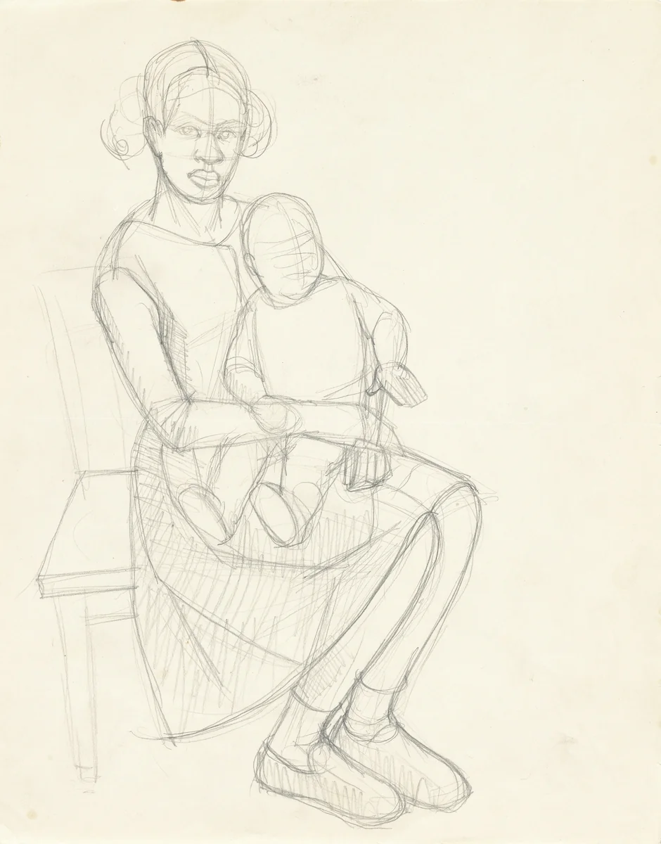 Study for "Great America" (Mother and Child) by Kerry James Marshall, drawing, 1989-1999