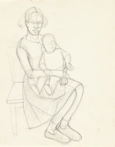 Study for "Great America" (Mother and Child) by Kerry James Marshall, drawing, 1989-1999