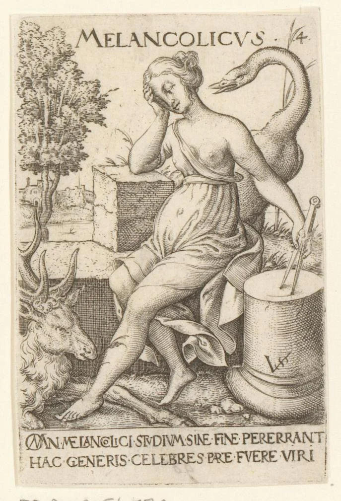 Melancholisch temperament by Unknown, print, 1524-1562