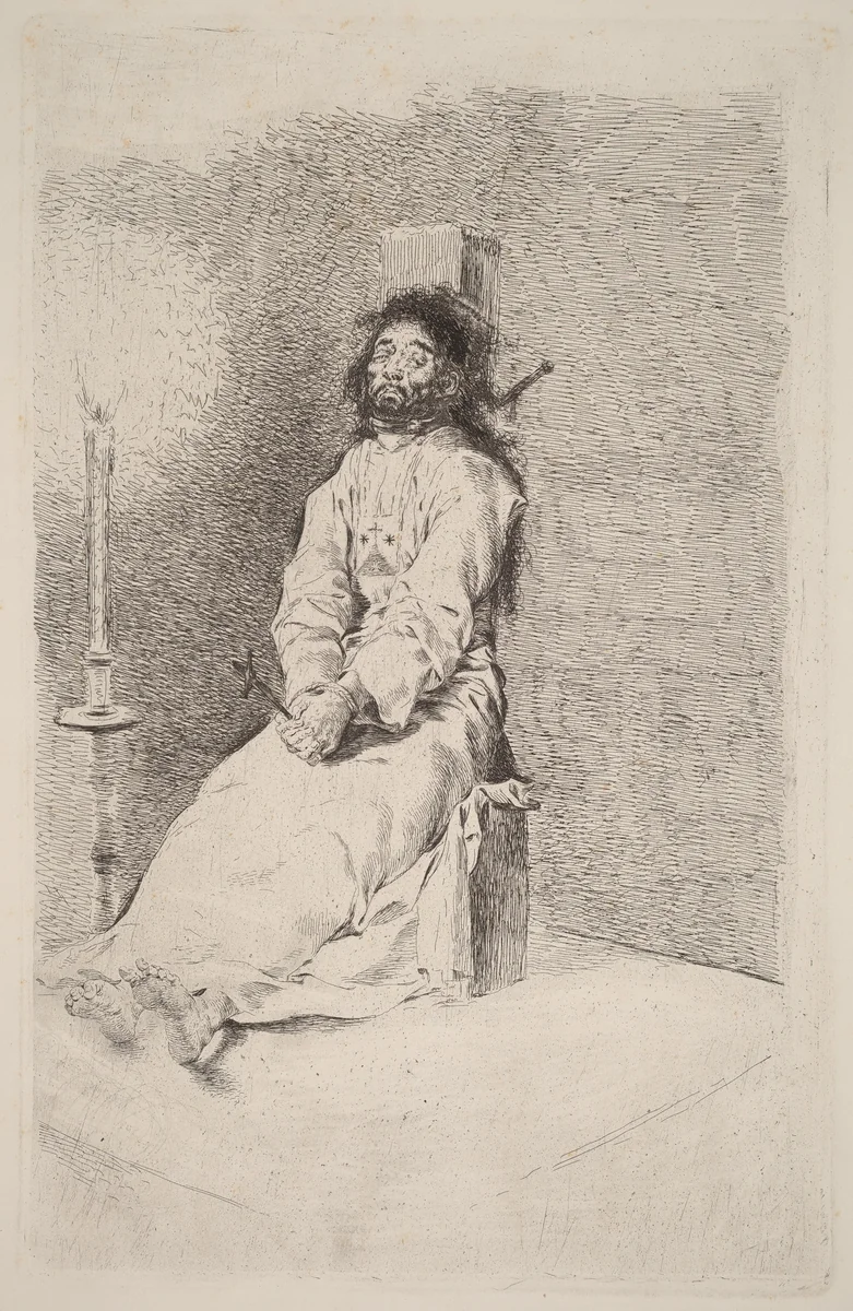 The Garroted Man by Francisco Goya, print, 1780