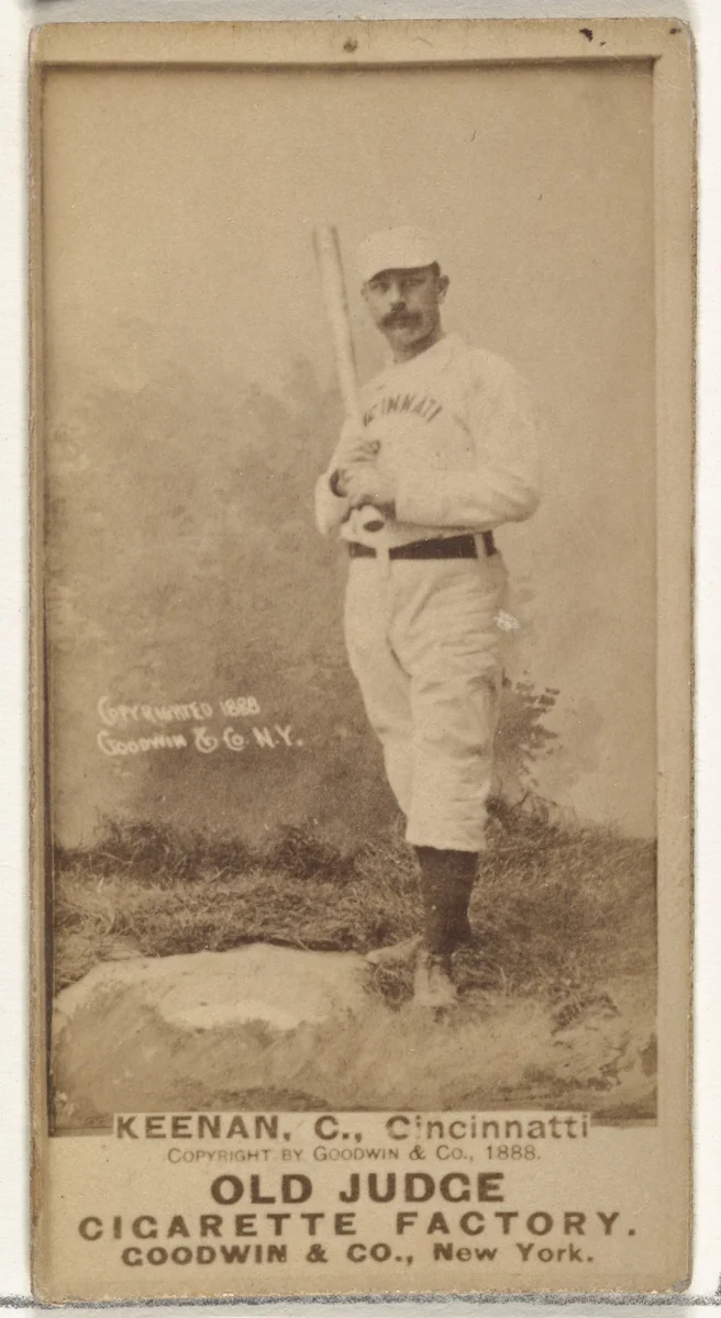 James William "Jim" Keenan, Catcher, Cincinnati, from the Old Judge series (N172) for Old Judge Cigarettes by Goodwin & Company, photograph, 1888