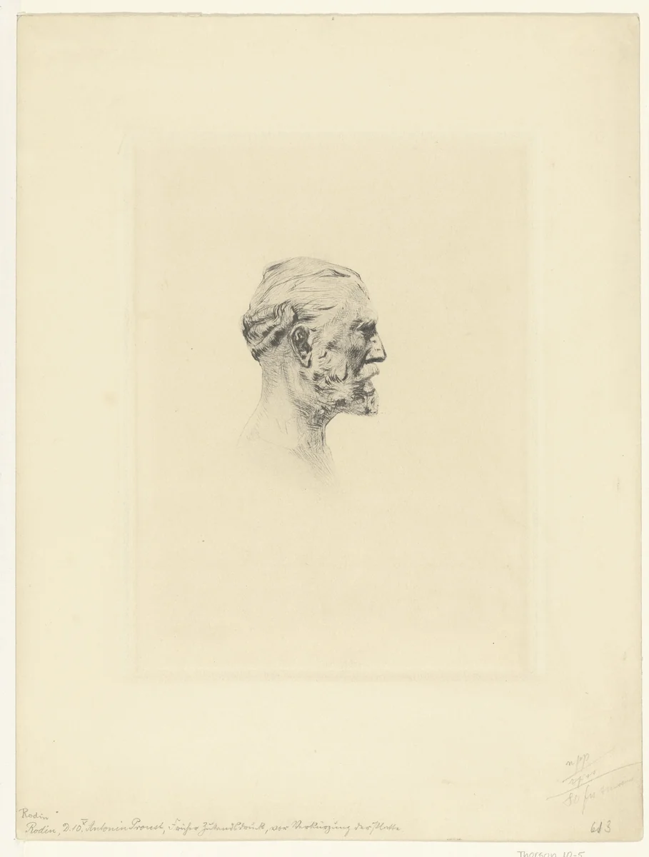 Portret van Antonin Proust by Auguste Rodin, print, 1884-1888