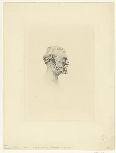 Portret van Antonin Proust by Auguste Rodin, print, 1884-1888