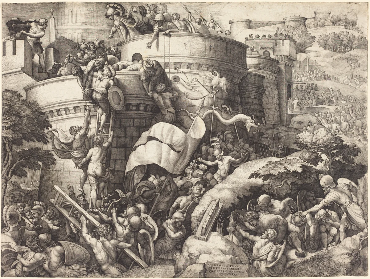 The Taking of Cartagena by Georg Pencz, print, 1500-1550