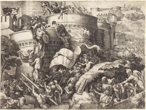 The Taking of Cartagena by Georg Pencz, print, 1500-1550