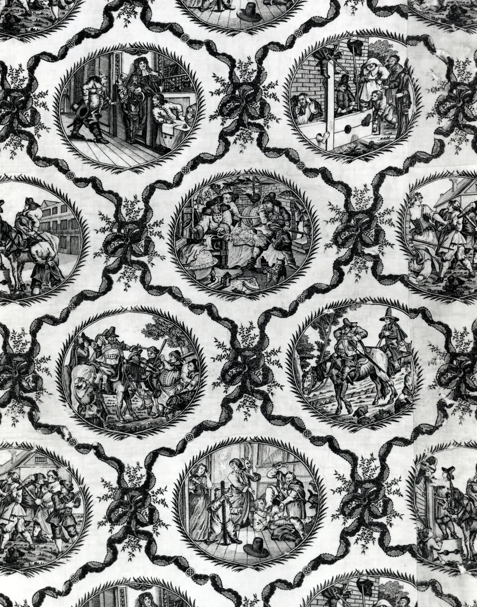 Bedcover by William Hogarth, textile, 1780-1790