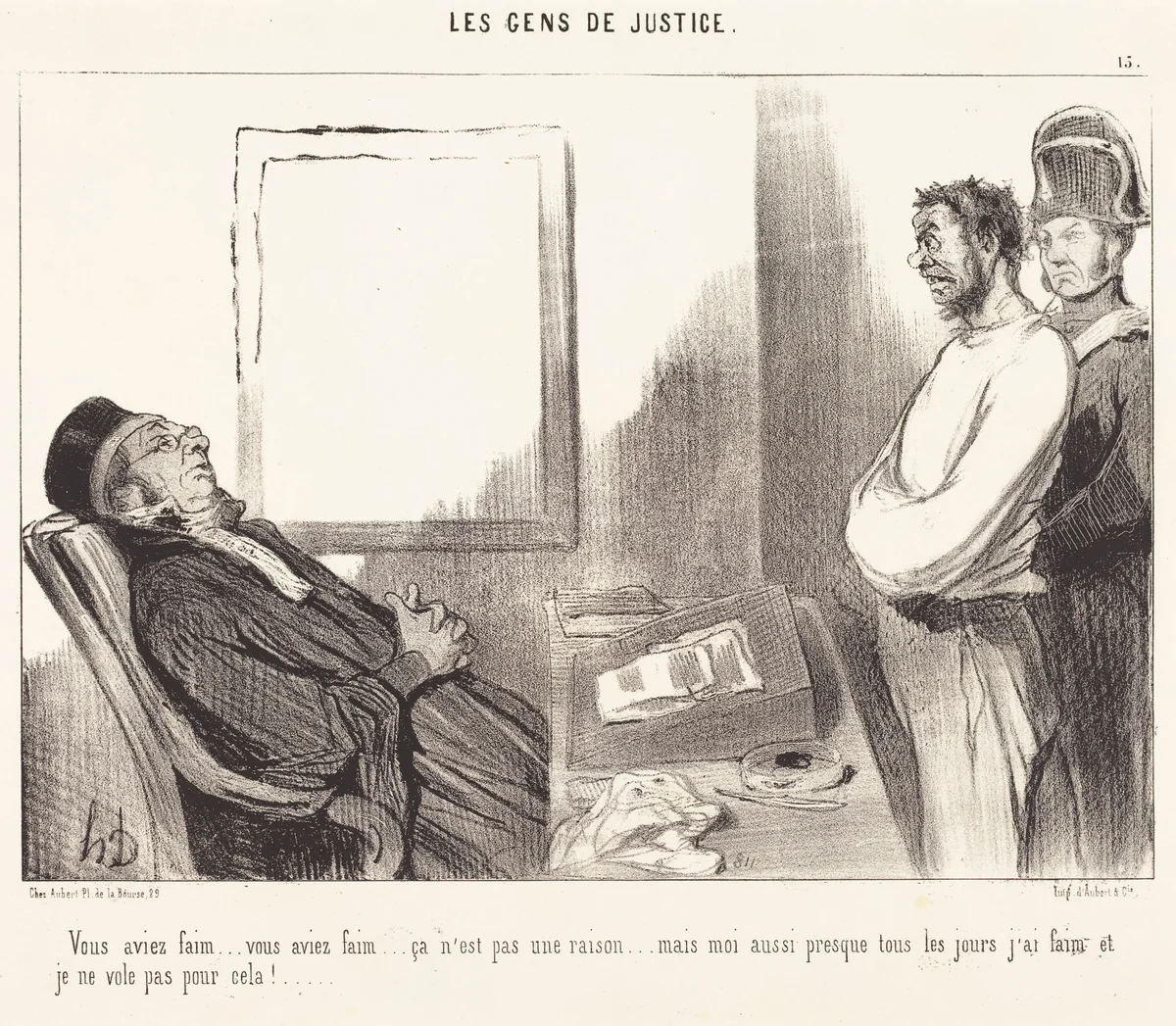 Vous aviez faim... ce n'est pas une raison... by Honoré Daumier, print, 1845
