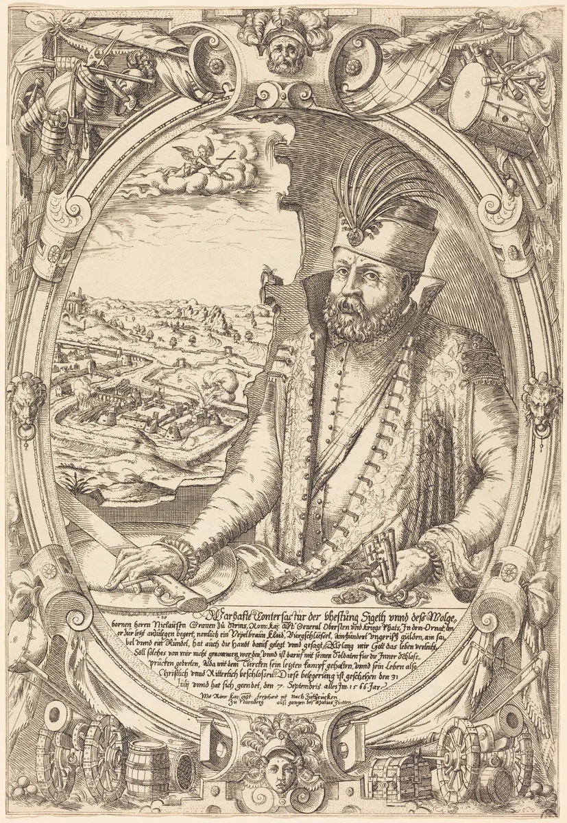 Count Nicolas Zrinyi by Mathis Zündt, print, 1498-1572