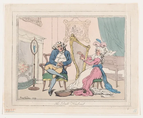 The Dull Husband by Thomas Rowlandson, print, 1789