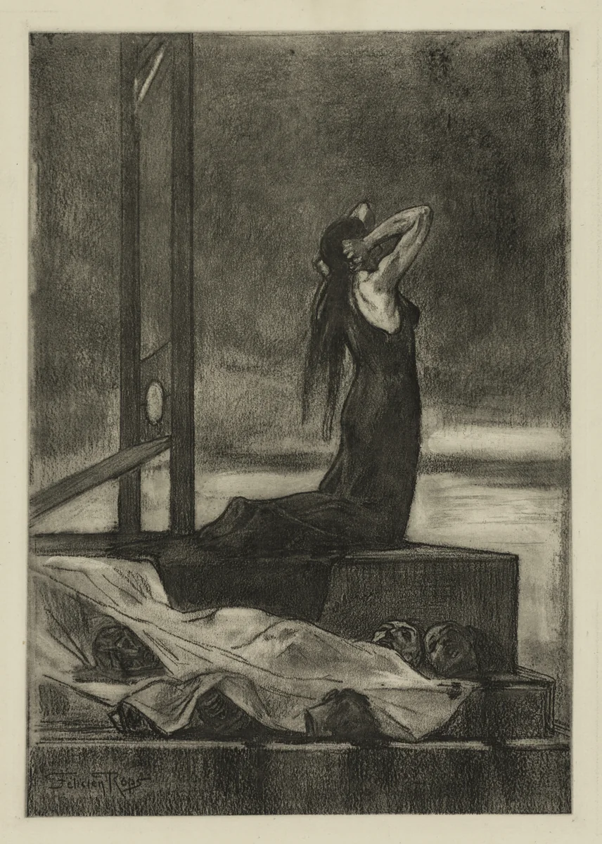 Capital Punishment: The Pain of Death (Todesstrafe: La peine de mort) by Félicien Rops, print, 1875-1885