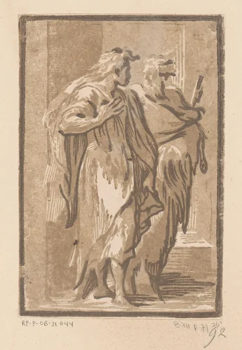 Heiligen Johannes en Petrus by Unknown, print, 1502-1532