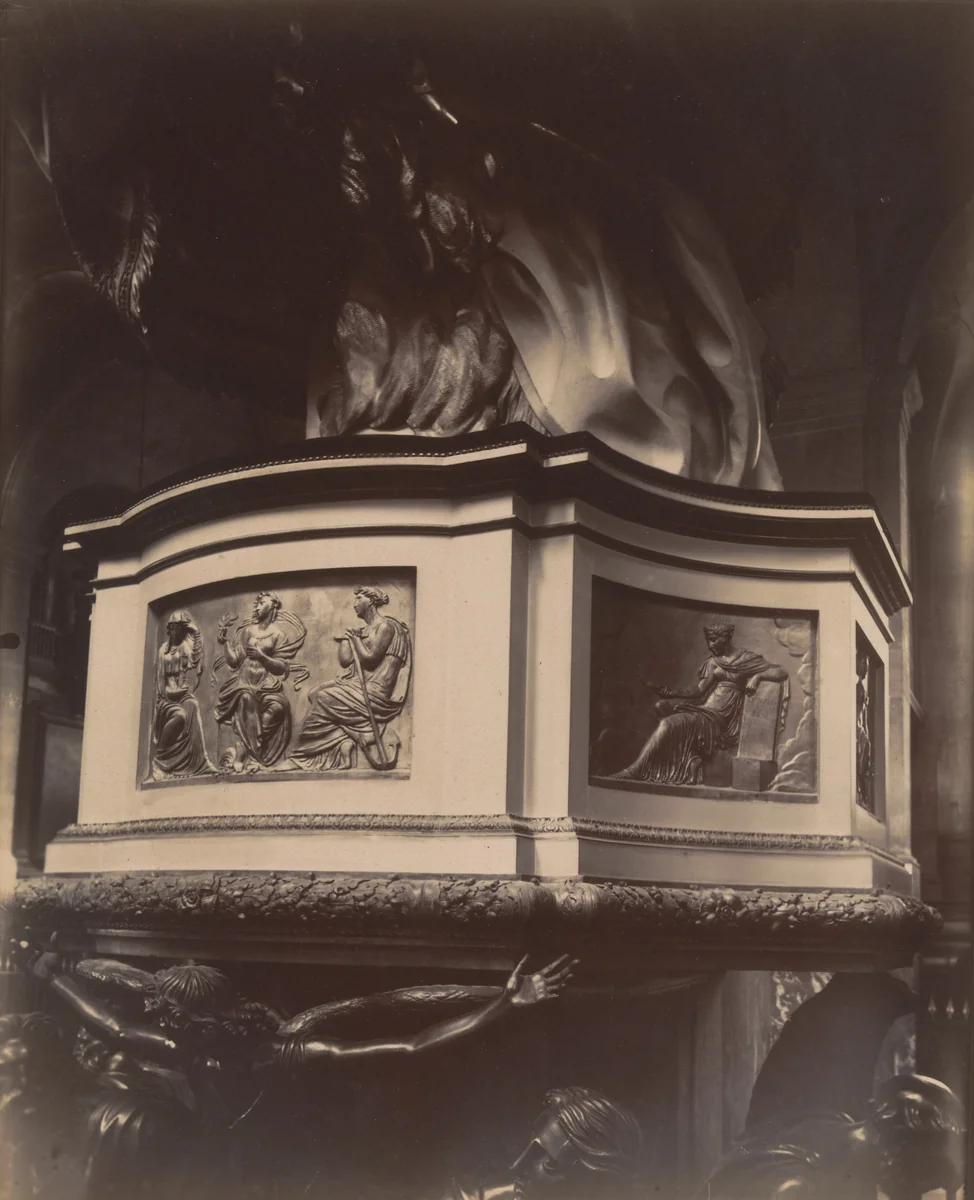 Église Saint-Roch, chaire by Eugène Atget, photograph, 1912