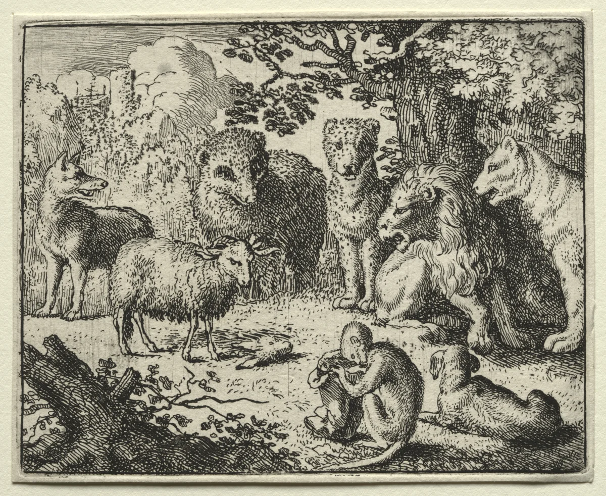 Reynard the Fox: The Arrival of the Packet by Allart van Everdingen, print, 1650-1675