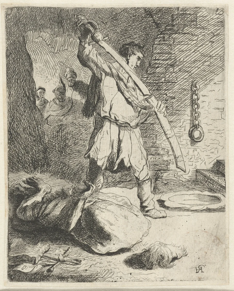 The beheading of St John the Baptist by anonymous, print, 1629