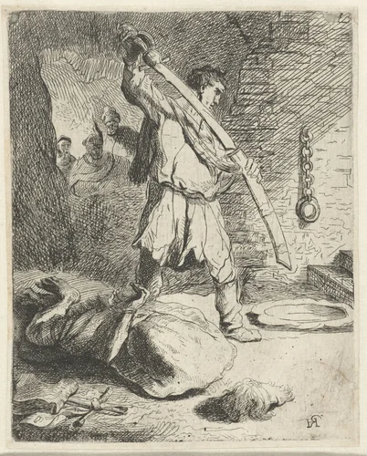The beheading of St John the Baptist by anonymous, print, 1629