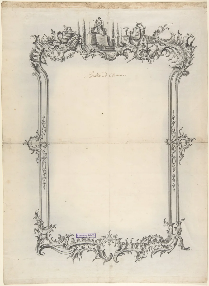 Design for Frame with Ecclesiastical Motifs by Johann Oktavian Salver, drawing, 1750-1788