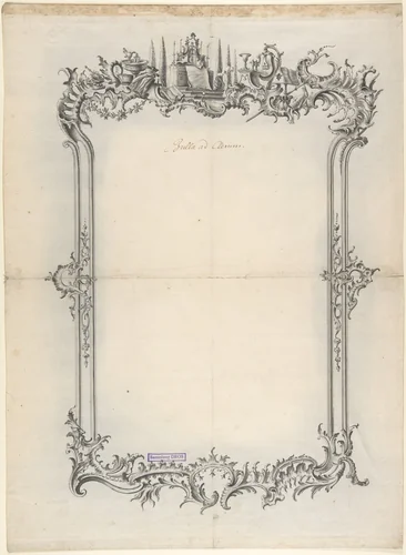 Design for Frame with Ecclesiastical Motifs by Johann Oktavian Salver, drawing, 1750-1788