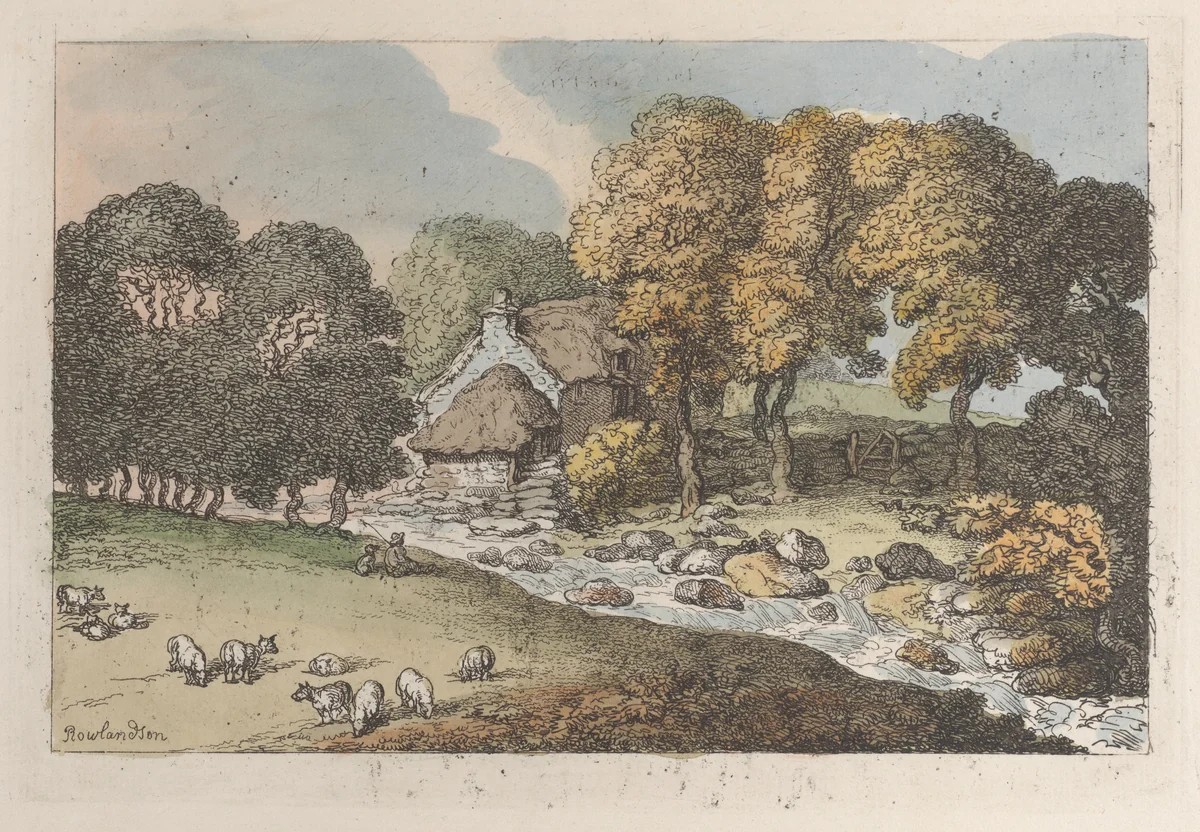A Watercourse by Thomas Rowlandson, print, 1812