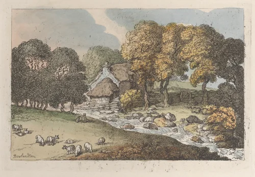 A Watercourse by Thomas Rowlandson, print, 1812