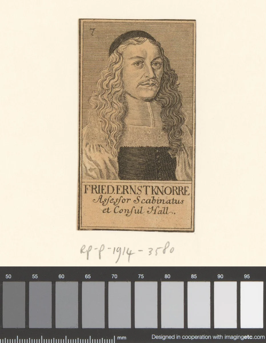 Portret van Friedrich Ernst Knorre by Christoph Melchior Roth, print, 1750