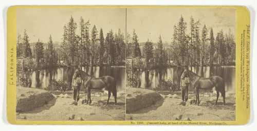 Crescent Lake, at head of the Merced River, Mariposa Co., stereo, No. 1286 from the series "California" by John P. Soule, photograph, 1870