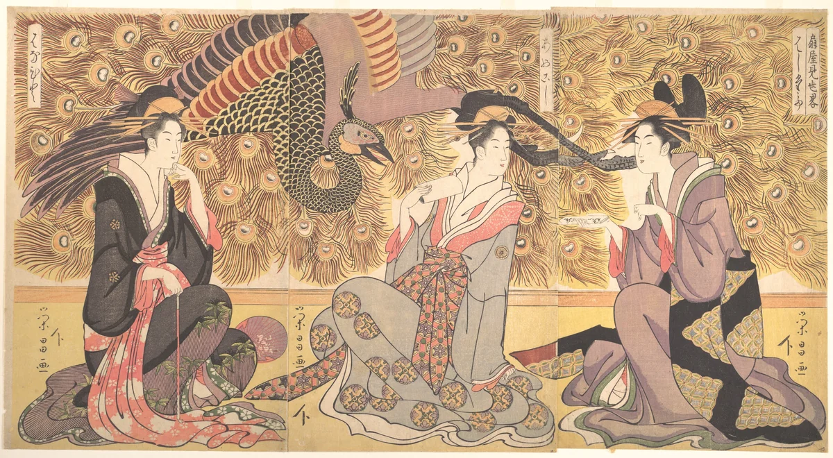 Interior of the House called Ōgiya by Chōkōsai Eishō, print, 1790-1810