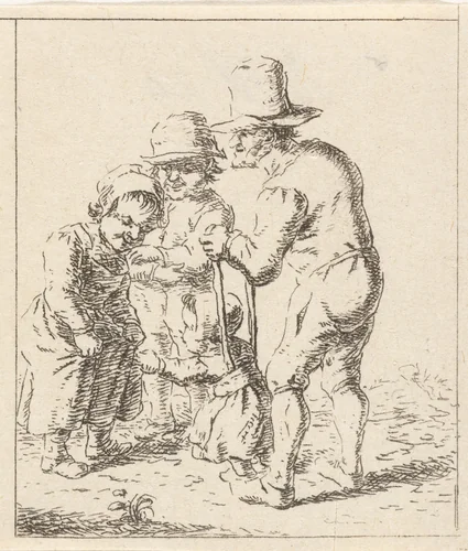 Gezin leert kind lopen by Christina Chalon, print, 1758-1808
