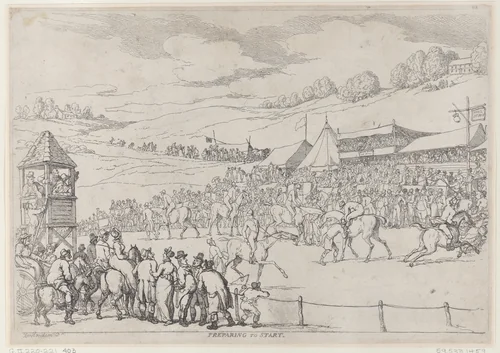 Preparing to Start by Thomas Rowlandson, print, 1811