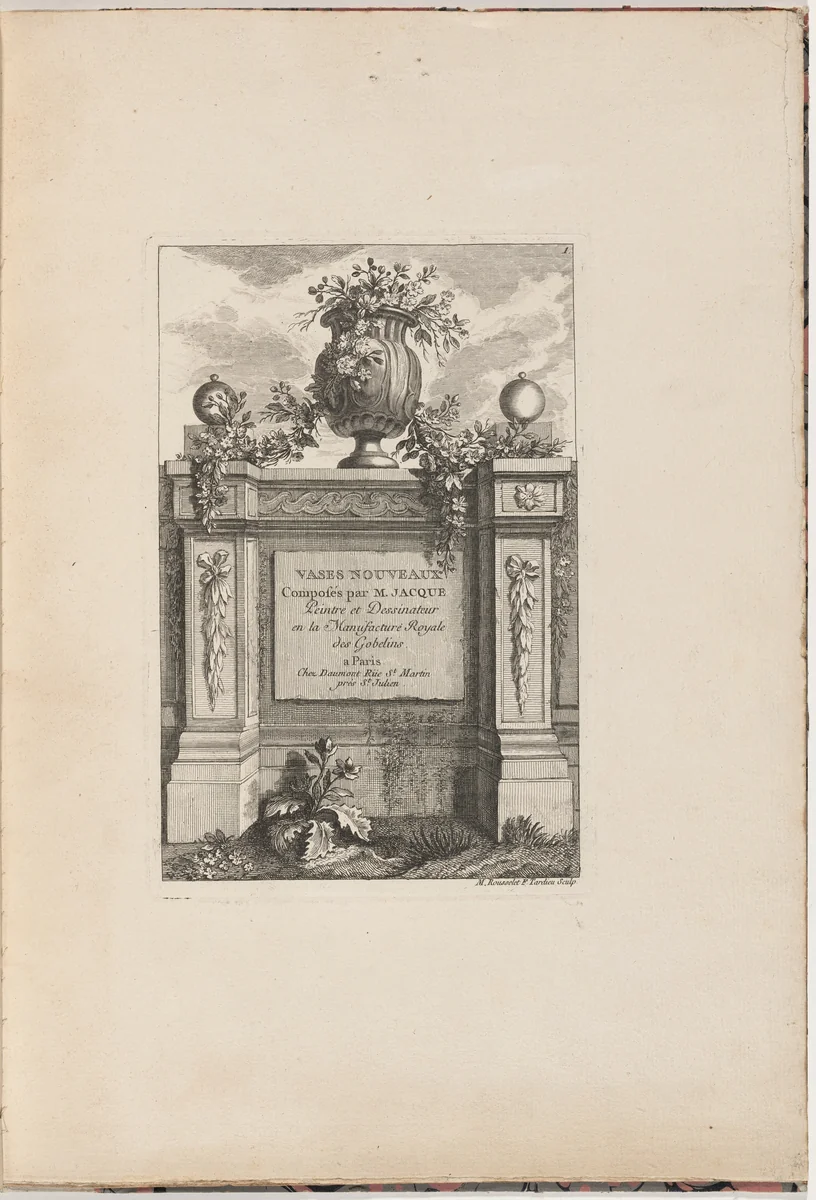 Vases nouveaux composés par M. Jacque by Marie-Anne Rousselet
Pierre François Tardieu
Maurice Jacque
Jean François Daumont, volume, 1745-1755