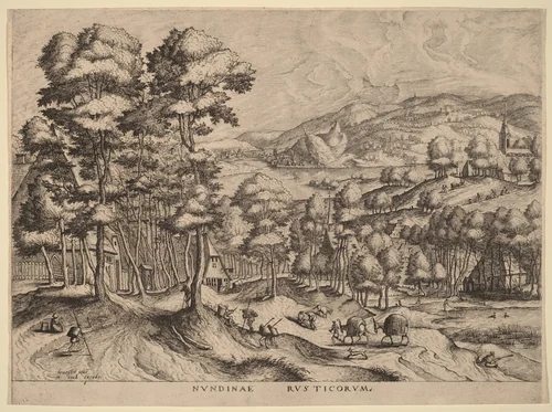 Nundinae Rusticorum (Rustic Market) by Johannes van Doetechum
Lucas van Doetechum
Pieter Bruegel
Hieronymus Cock, print, 1555-1557