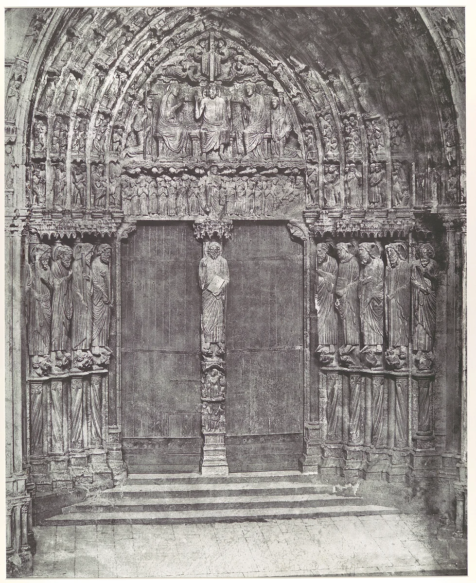 [Chartres Cathedral, Central Portal of the South Transept; The Last Judgment] by Charles Nègre, photograph, 1855